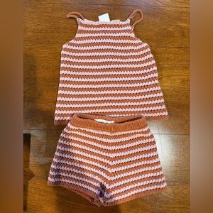 Zara Terracotta Striped Knit Set